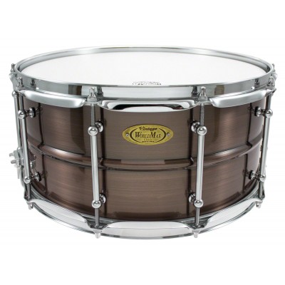 WORLDMAX BKR-6514SH - BLACK DAWG 14" X 6.5" SNARE DRUM - BRUSHED RED COPPER BRASS SHELL
