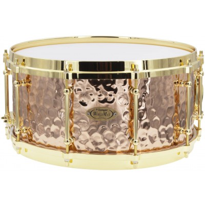 WORLDMAX BZH-6514DHBR - Hammered Bronze Shell Series 14" x 6.5" Snare Drum - Die Cast Hoops