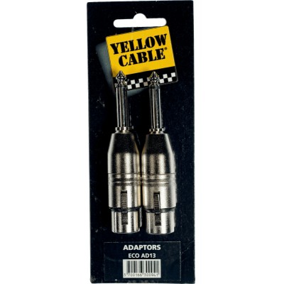 YELLOW CABLE AD13 - ADAPTATEUR JACK MALE MONO 6.35 MM / XLR FEMELLE (PAIRE)