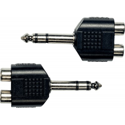 Adaptateur Jack 6,35 Mm Stro Male 2 Rca Fem. - Lot De 2