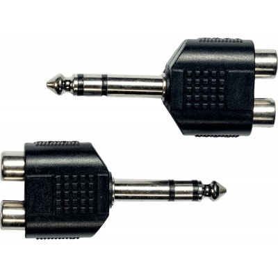 ADAPTATEUR JACK 6,35 MM STRO MALE 2 RCA FEM. - LOT DE 2