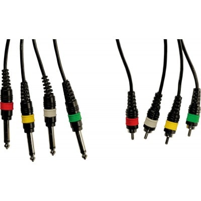 Yellow Cable Mu02 4 Jacks Mono Male/4 Rca Male 3m