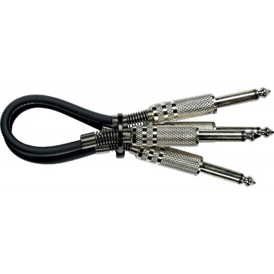 YELLOW CABLE PATCH ECO P020 JACK MONO / JACK MONO 20CM (LA PAIRE)