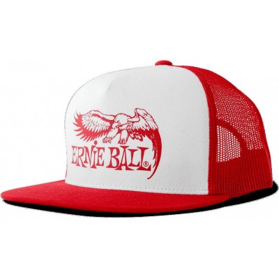 ERNIE BALL RED WITH WHITE FRONT AND RED EAGLE LOGO HAT
