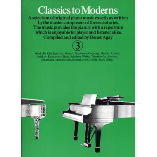 MUSIC SALES CLASSICS TO MODERNS VOL 3 - PIANO