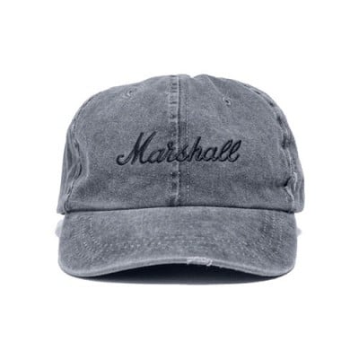 MARSHALL GREY DISTRESSED BASEBALL CAP BLACK