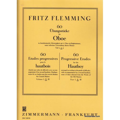 ZIMMERMANN FLEMMING FRITZ - 60 ETUDES PROGRESSIVES POUR LE HAUTBOIS VOL.2
