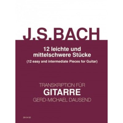 Bach J.s. - 12 Morceaux Faciles Et Intermediaires - Guitare