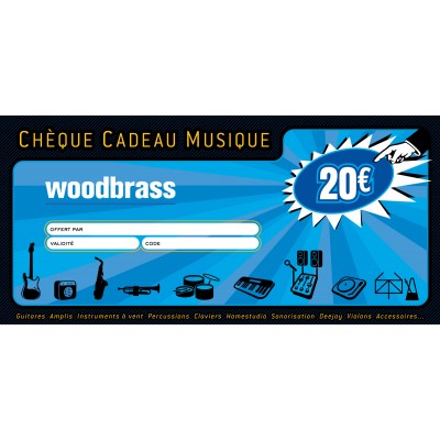 WOODBRASS CHEQUE CADEAU 20 EUROS DÉMATÉRIALISÉ