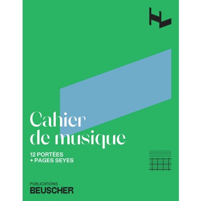 Cahier de musique 12 portées et pages d'écriture Seyes