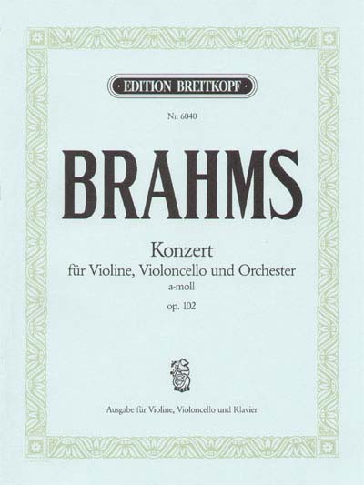 EDITION BREITKOPF Brahms Johannes - Konzert A-Moll Op. 102 - Violin, Cello, Piano