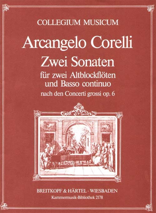 EDITION BREITKOPF CORELLI ARCANGELO - 2 SONATEN F-DUR NACH OP. 6 - 2 ALTO RECORDER, BASSO CONTINUO