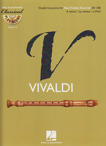 HAL LEONARD VIVALDI A. - CONCERTO EN LA MINEUR RV 108 + CD - FLUTE A BEC ALTO