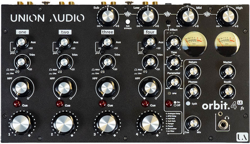 UNION AUDIO ORBIT.4 LE FX 4-CH Rotary Desktop Mixer with 3-Band Isolator