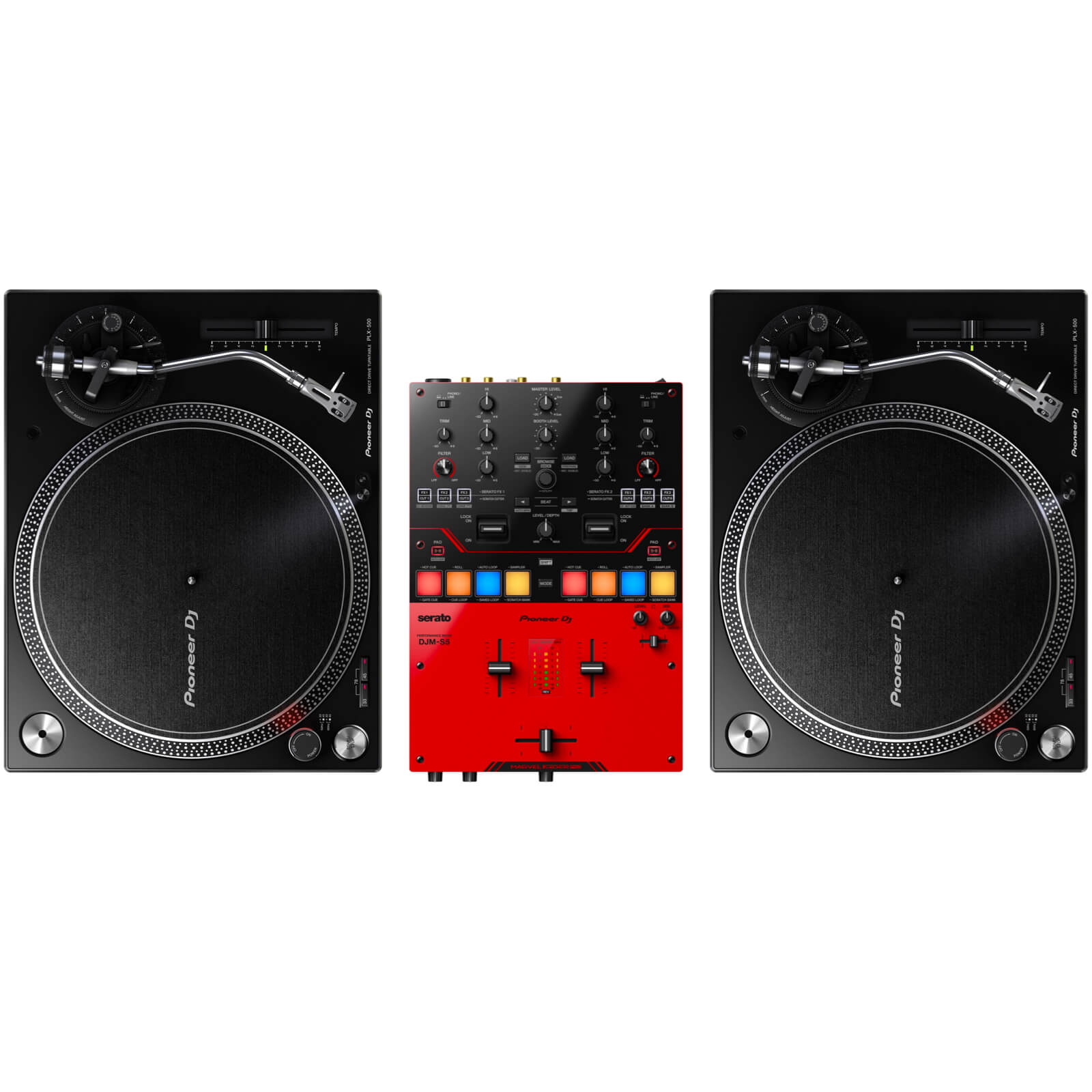 PIONEER DJ PACK REGIE DJ VINYLE : PLX-500-K + DJM-S5