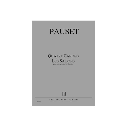 JOBERT Pauset - Canons (4) - Les Saisons - Violon Principal et 13 Cordes