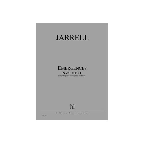 JOBERT Jarrell - Emergences - Nachlese Vi Po - Violoncelle et Orchestre