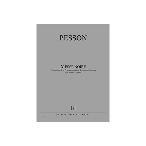 JOBERT Pesson - Messe Noire - Quatuor À Cordes