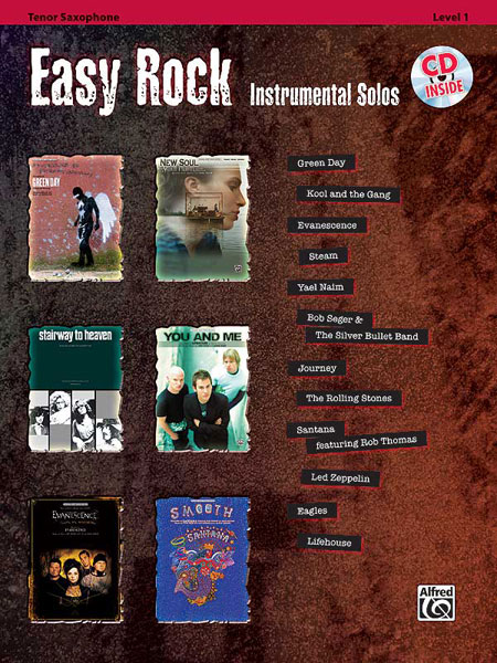ALFRED PUBLISHING EASY ROCK INSTRUMENTALS + CD - SAXOPHONE AND PIANO