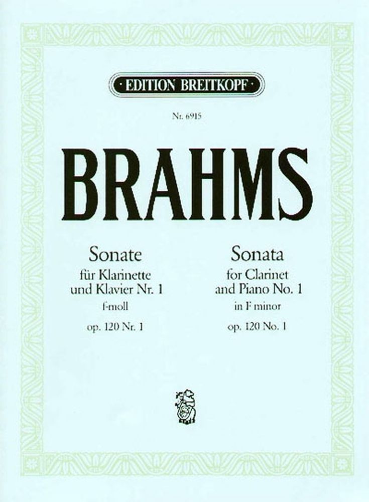 EDITION BREITKOPF BRAHMS J. - SONATE OP. 120/1 EN FA MINEUR - CLARINETTE, PIANO