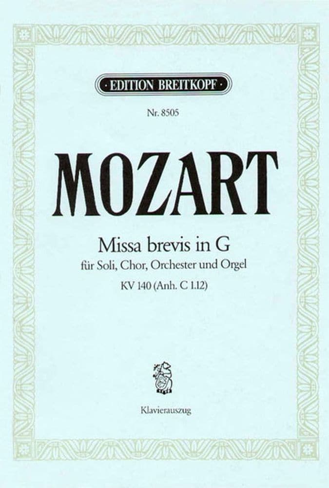 EDITION BREITKOPF MOZART WOLFGANG AMADEUS - MISSA BREVIS IN G KV140(C1.12) - PIANO