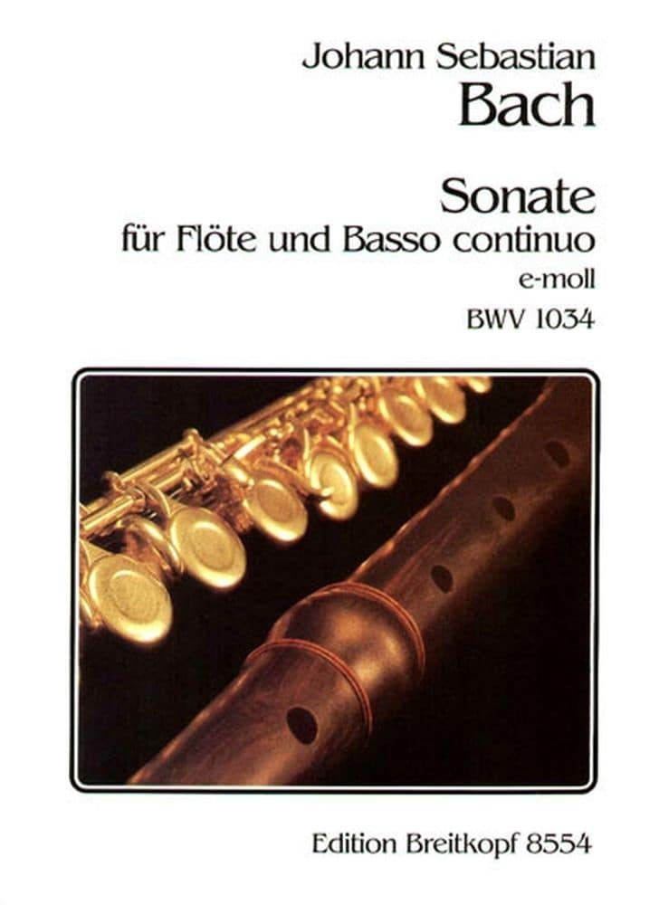 EDITION BREITKOPF BACH J.S. - SONATE E-MOLL BWV 1034 - FLUTE, BASSE CONTINUE