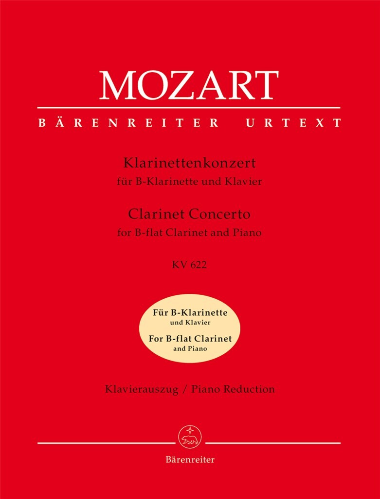 BARENREITER Moz W.A. - Concerto En La Majeur Kv 622 - Clarinette Sib, Piano