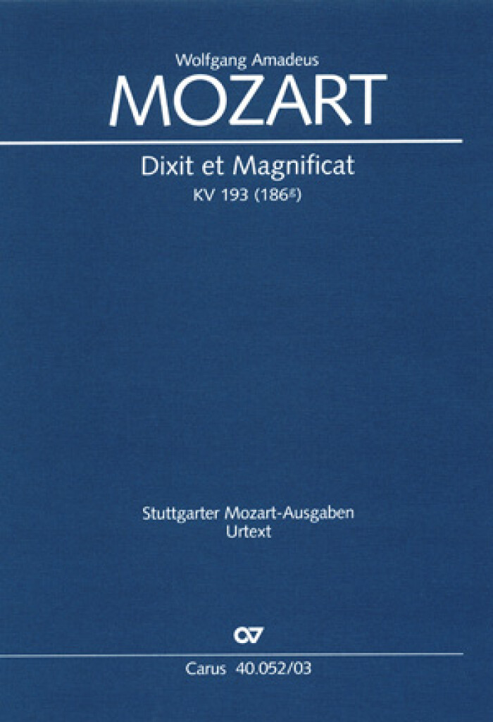 CARUS MOZART W.A. - DIXIT & MAGNIFICAT C-DUR KV 193 - VOCAL SCORE