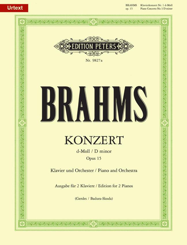 EDITION PETERS BRAHMS JOHANNES - CONCERTO NO.1 IN D MINOR OP.15 - PIANO 4 HANDS