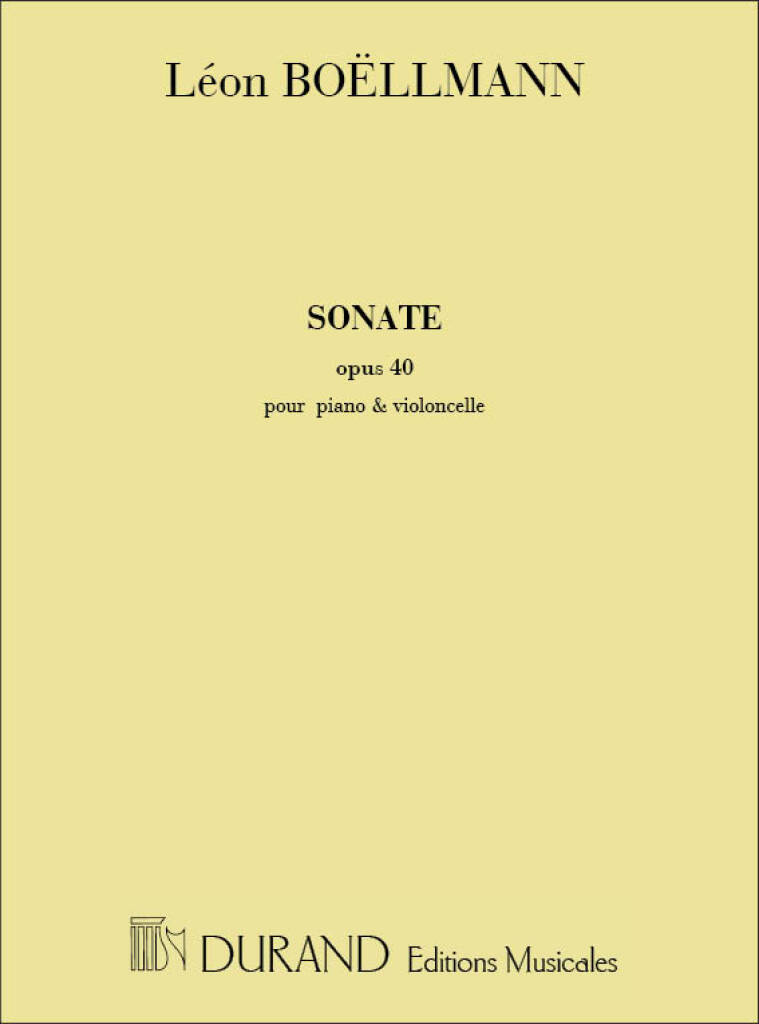 DURAND Boellmann L. - Sonate Opus 40 - Violoncelle et Piano