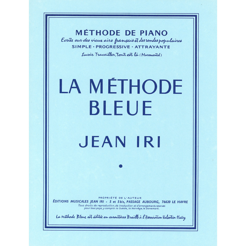 COMBRE IRI JEAN - LA METHODE BLEUE - PIANO