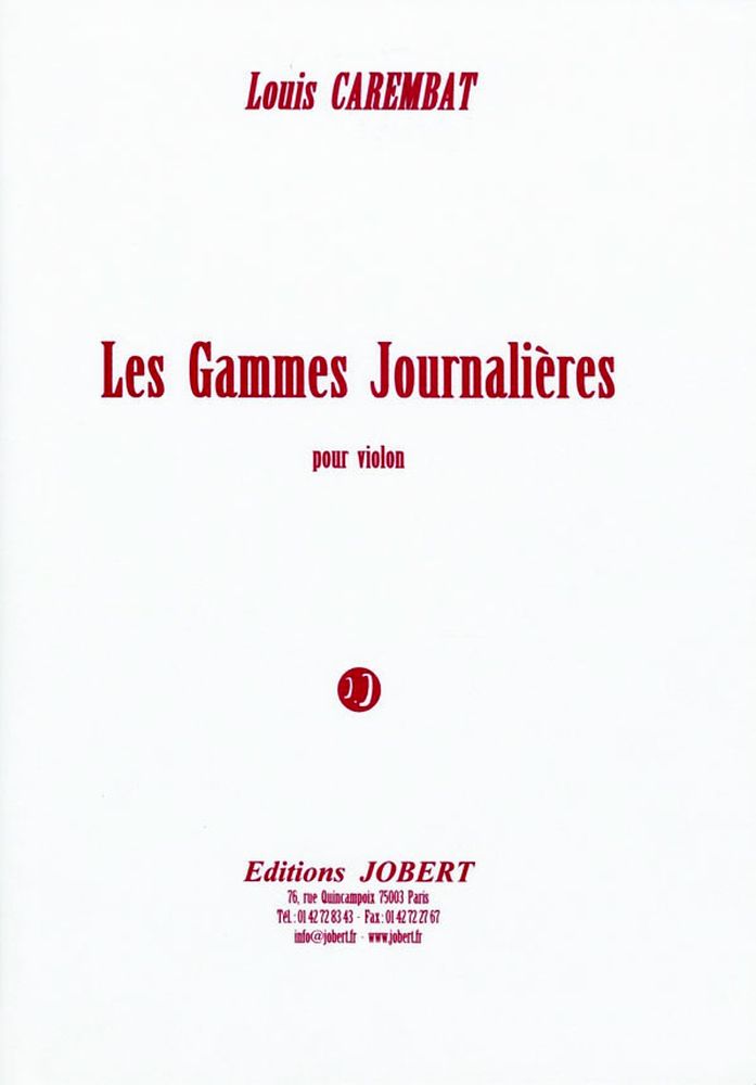 JOBERT CAREMBAT LOUIS - GAMMES JOURNALIERES - VIOLON