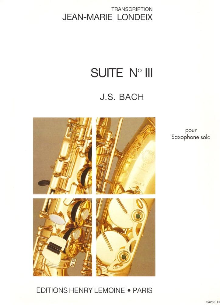 LEMOINE BACH - SUITE NO.3 - SAXOPHONE SOLO