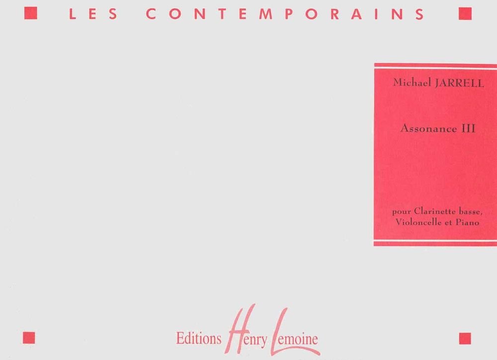 LEMOINE Jarrell - Assonance Iii Cl.Basse/Vlc/Po - Clarinette Basse, Violoncelle Et Piano