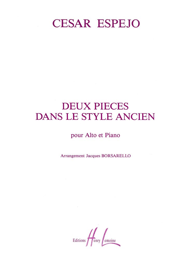 LEMOINE Ejo Cesar - Pieces Dans Le Style Ancien (2) - Alto, Piano