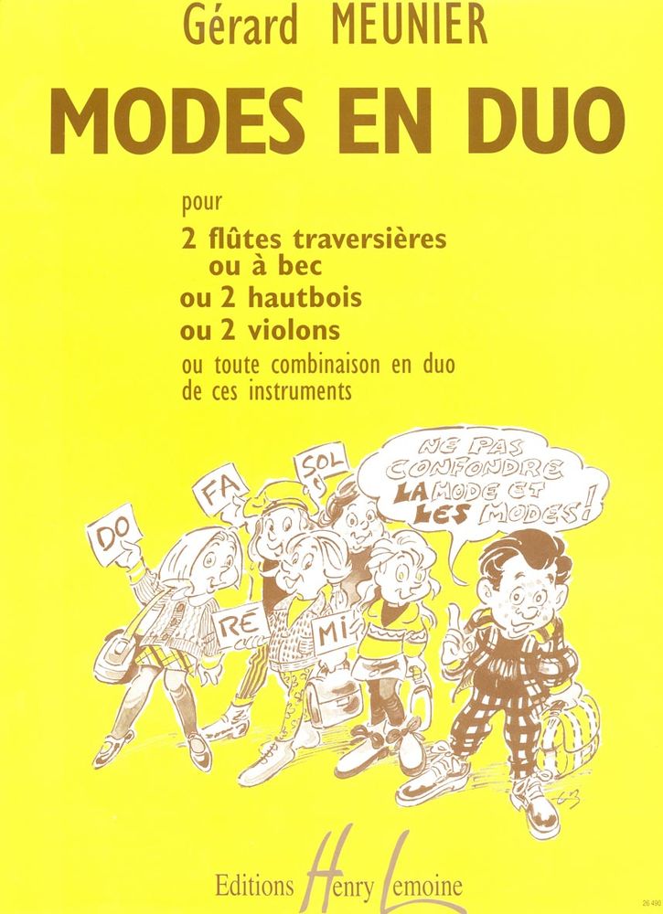LEMOINE MEUNIER GERARD - MODES EN DUO - 2 FLUTES OU 2 HAUTBOIS OU 2 VIOLONS