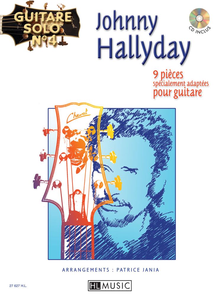 LEMOINE HALLYDAY JOHNNY - GUITARE SOLO N°4 : JOHNNY HALLYDAY + CD - CHANT, GUITARE