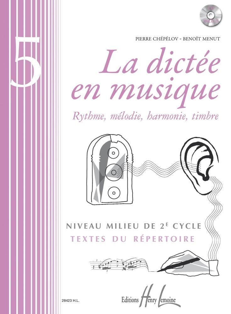 LEMOINE CHEPELOV P. / MENUT B. - LA DICTEE EN MUSIQUE VOL.5 + CD - MILIEU DU 2EME CYCLE