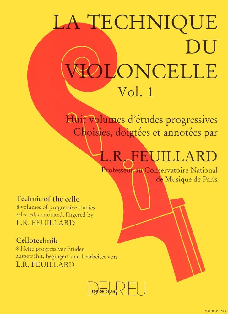 EDITION DELRIEU FEUILLARD LOUIS R. - TECHNIQUE DU VIOLONCELLE VOL.1