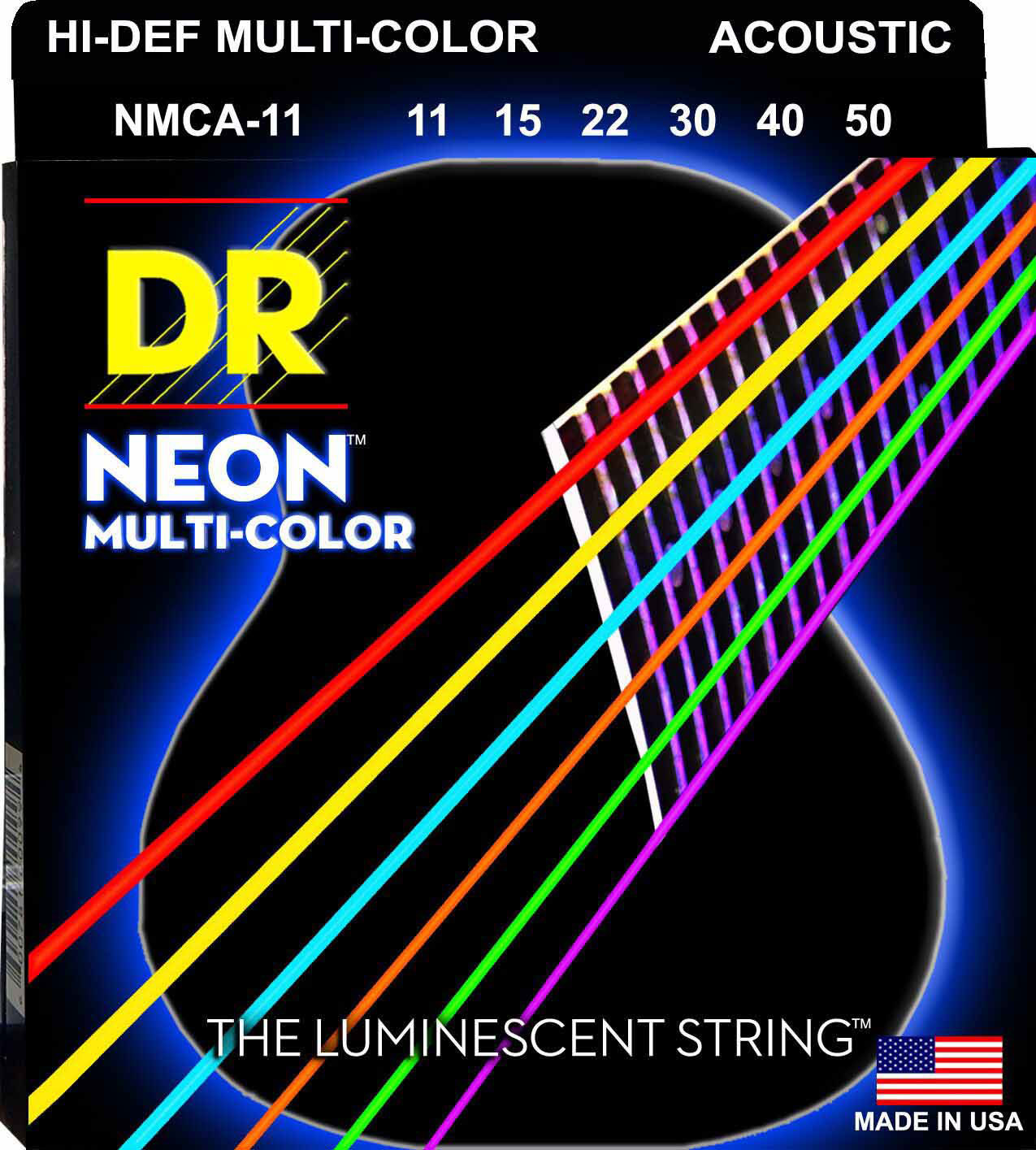 DR STRINGS NMCA-11 Neon MULTI-color HI-def 11-50
