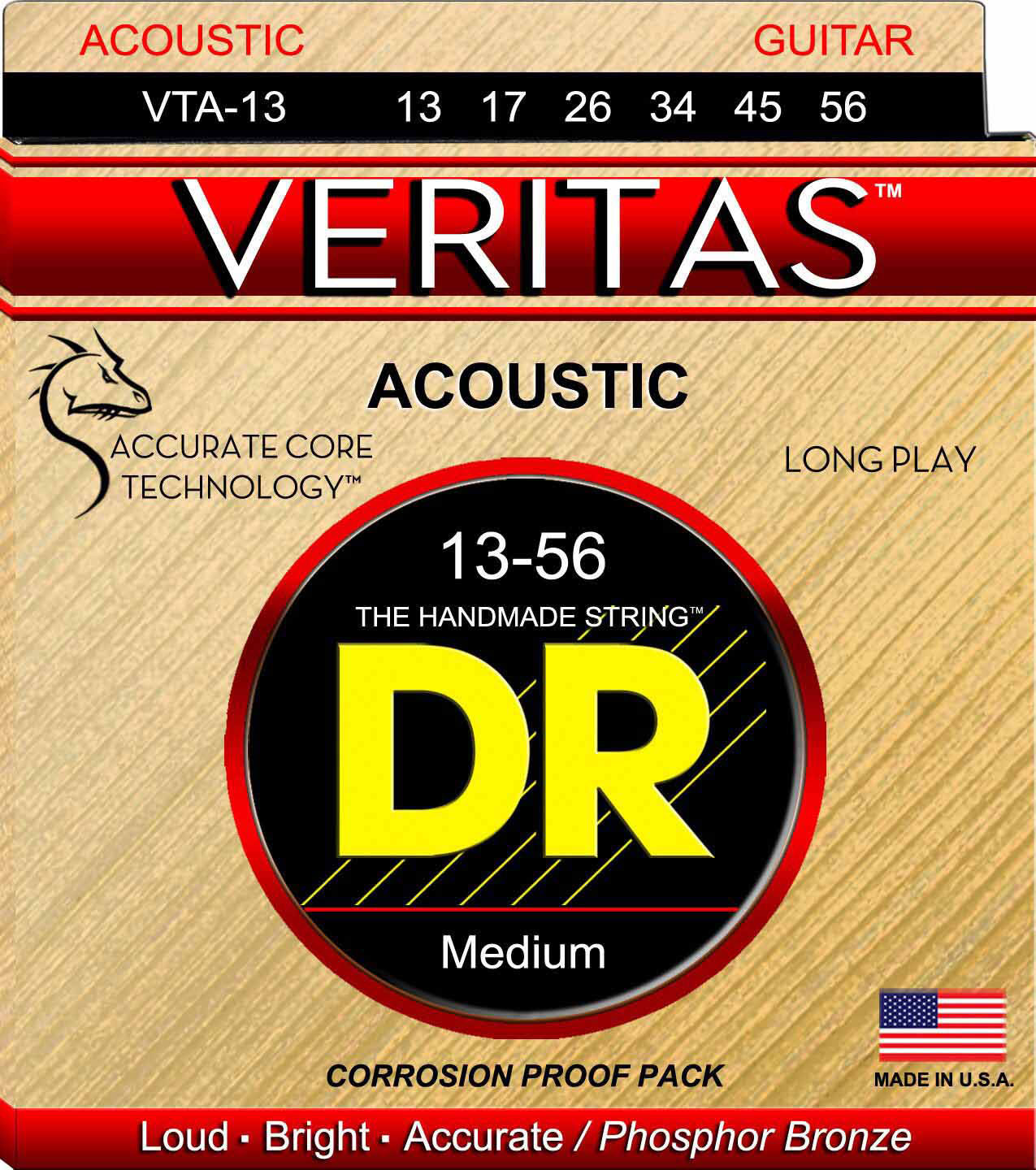DR STRINGS VTA-13 Veritas Phosphor Bronze Medium 13-56