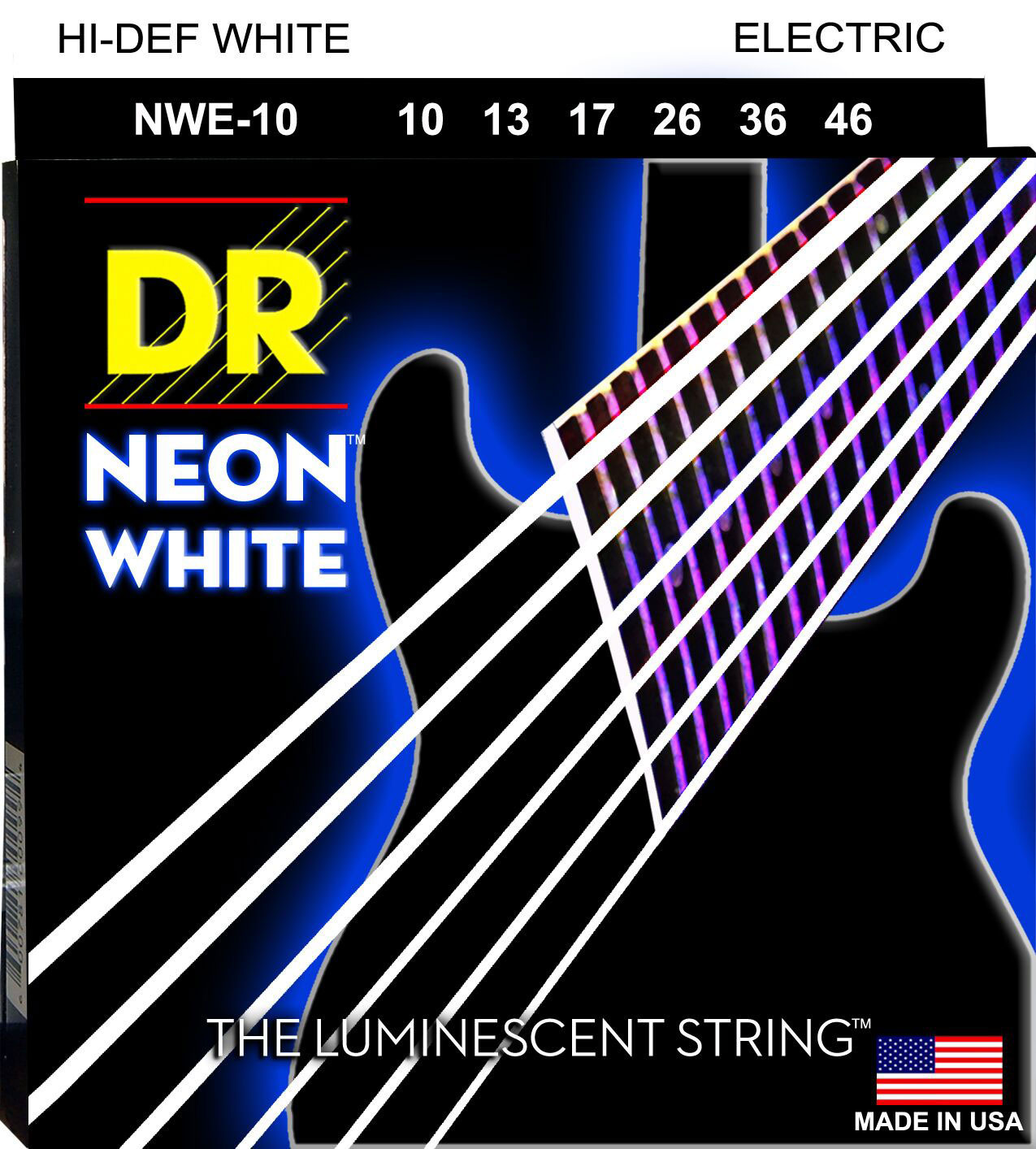 DR STRINGS 10-46 NWE-10 Neon White