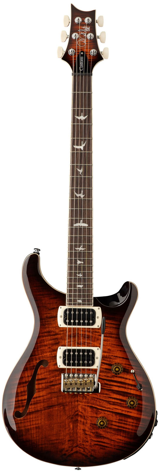 PRS CUSTOM 24 SE SEMI-HOLLOW PIEZO ORANGE TIGER SMOKEBURST