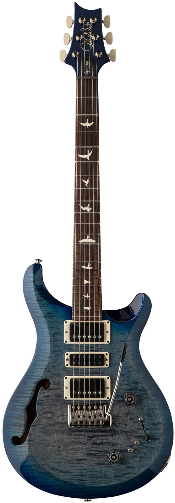 PRS S2 Special Semi Hollow Faded Gray Black Blue Burst