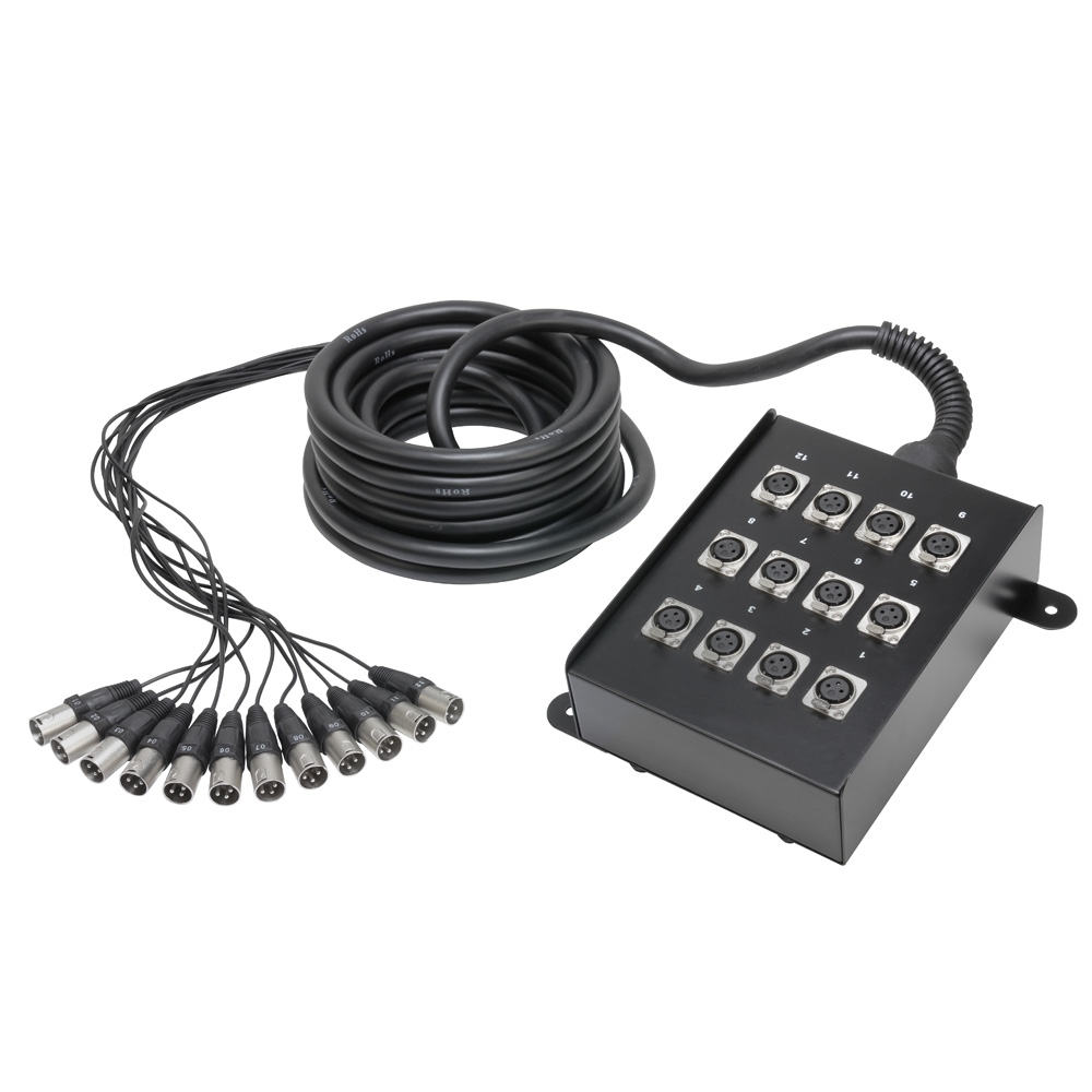 ADAM HALL K12C10 Multipaire 12 Canaux XLR avec Boitier de Scene 10 M.