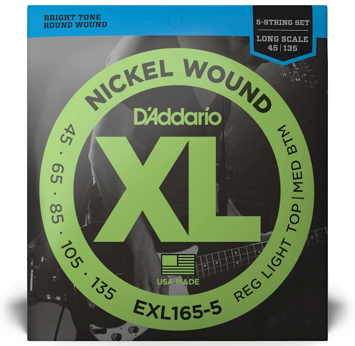 D'ADDARIO AND CO EXL165-5 Nickel Wound Long Scale Light 5C 45-135