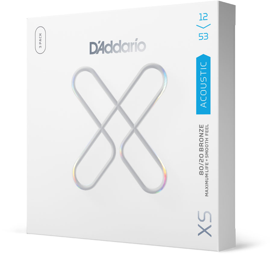 D'ADDARIO AND CO XSABR1253-3P 12-53 Regular Light, XS 80/20 Coated 3-Pack