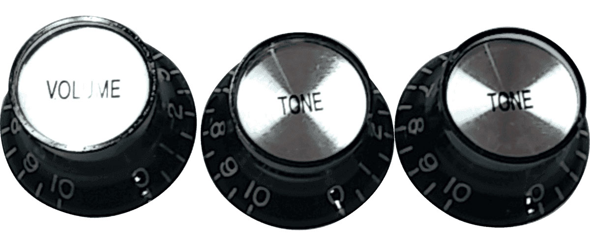 YELLOW PARTS Boutons de Réglages SG par 3 Noir (1 Volume et 2 Tone)