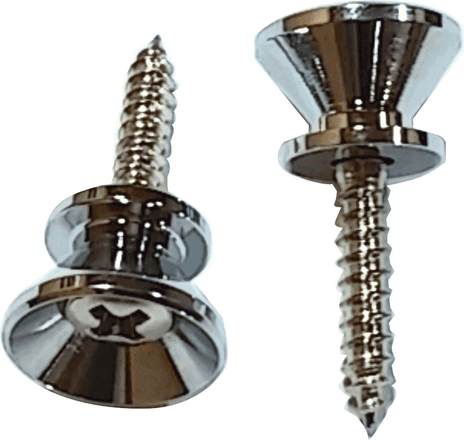 YELLOW PARTS STAYPIECES BELT CLIPS TYPE STRAT, BY 2, WITH SCREWS, CHROME