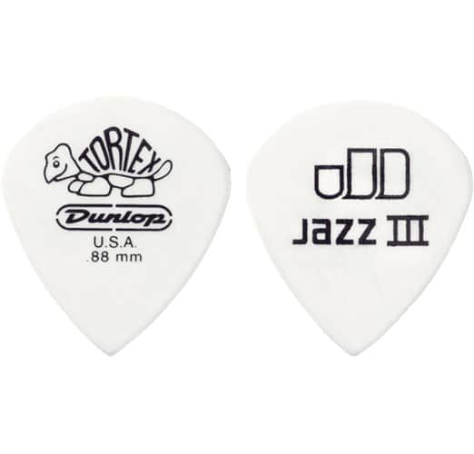 JIM DUNLOP TORTEX JAZZ III XL 498P88 PACK 12 MEDIATORS 0.88MM